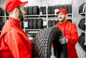 Online tire retailers are managing their inventory at the warehouse.